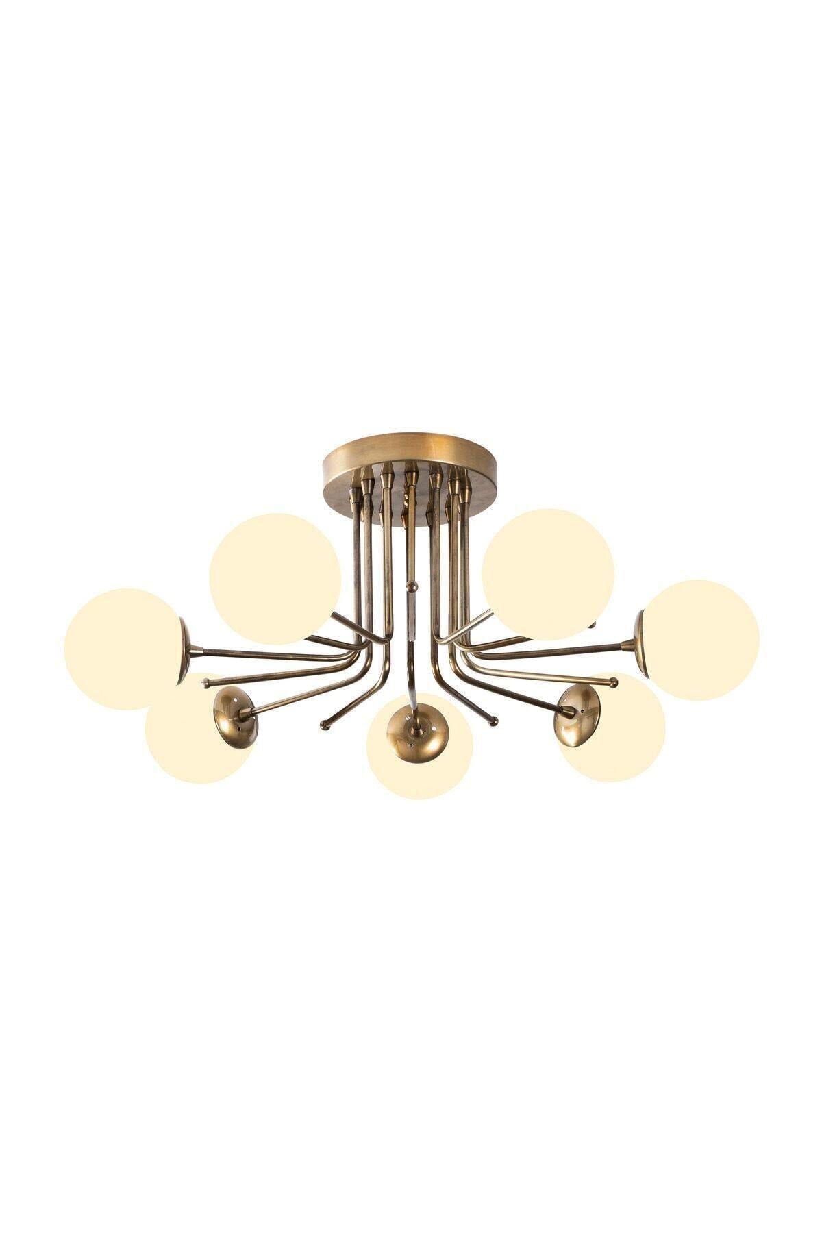 Luxury Design Modern Sports Trend Model Antique Seven-Piece Chandelier With Glop Glass