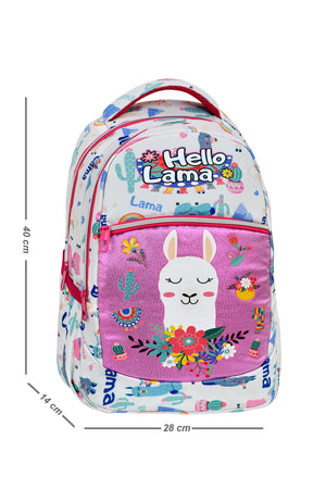 Set Of 3, Llama Patterned Patterned Primary School Bag Lunch Box Pen Holder