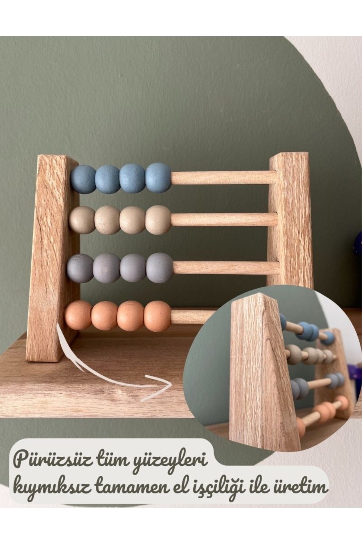 Natural Healthy Wooden Toy Montessori Abacus Analytical Intelligence Mathematics Kids Baby Room Decor