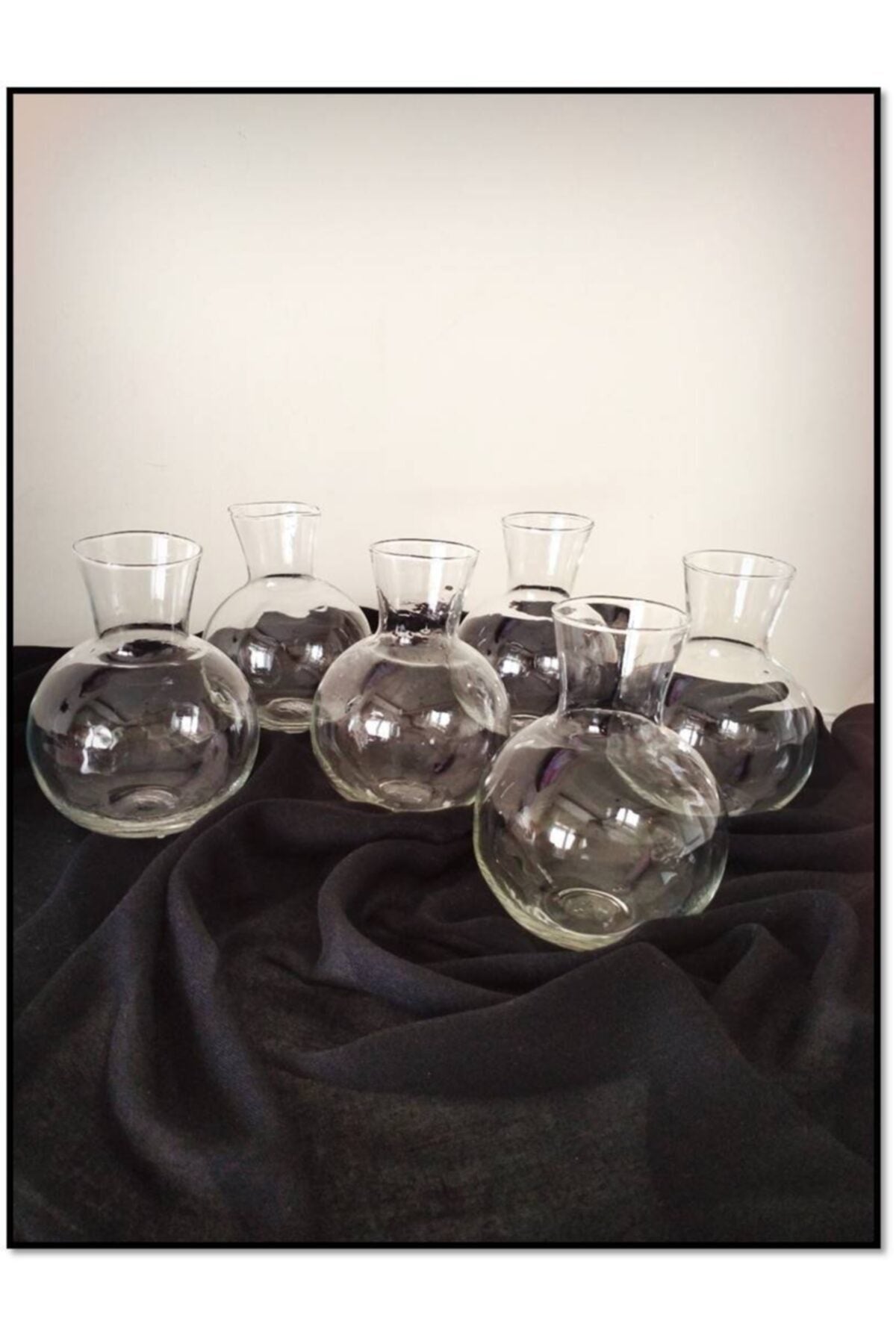 6 Pieces Carafe Chubby Glass, 6 Pieces Glass Curved Straws