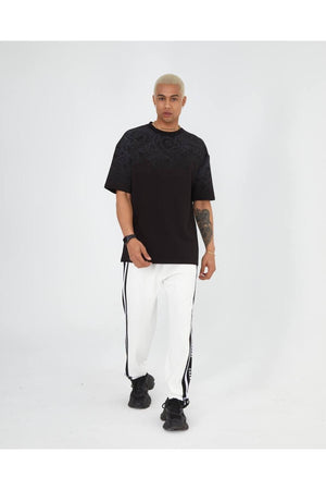Unisex Oversize Shawl Pattern Printed 2 Thread - Cotton T-Shirt