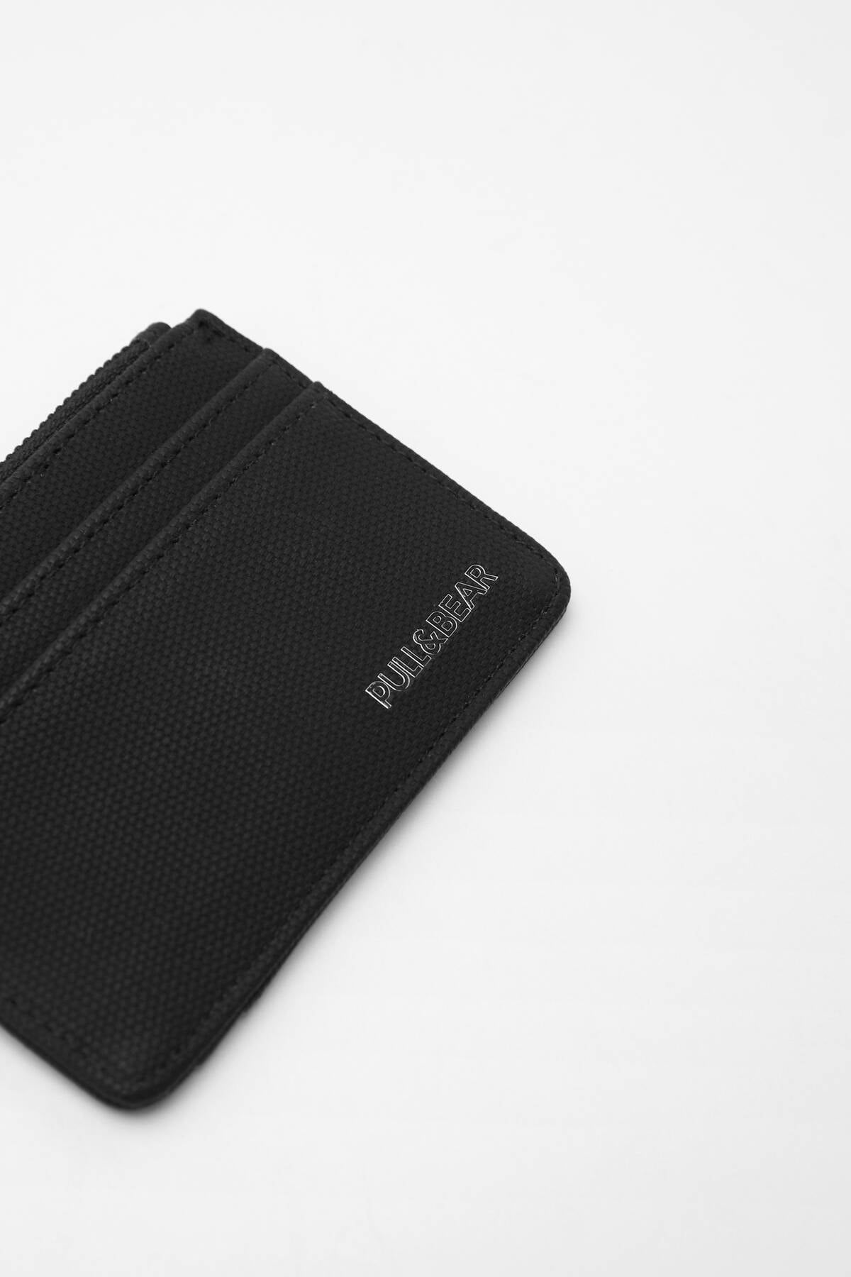 Black faux leather card holder wallet