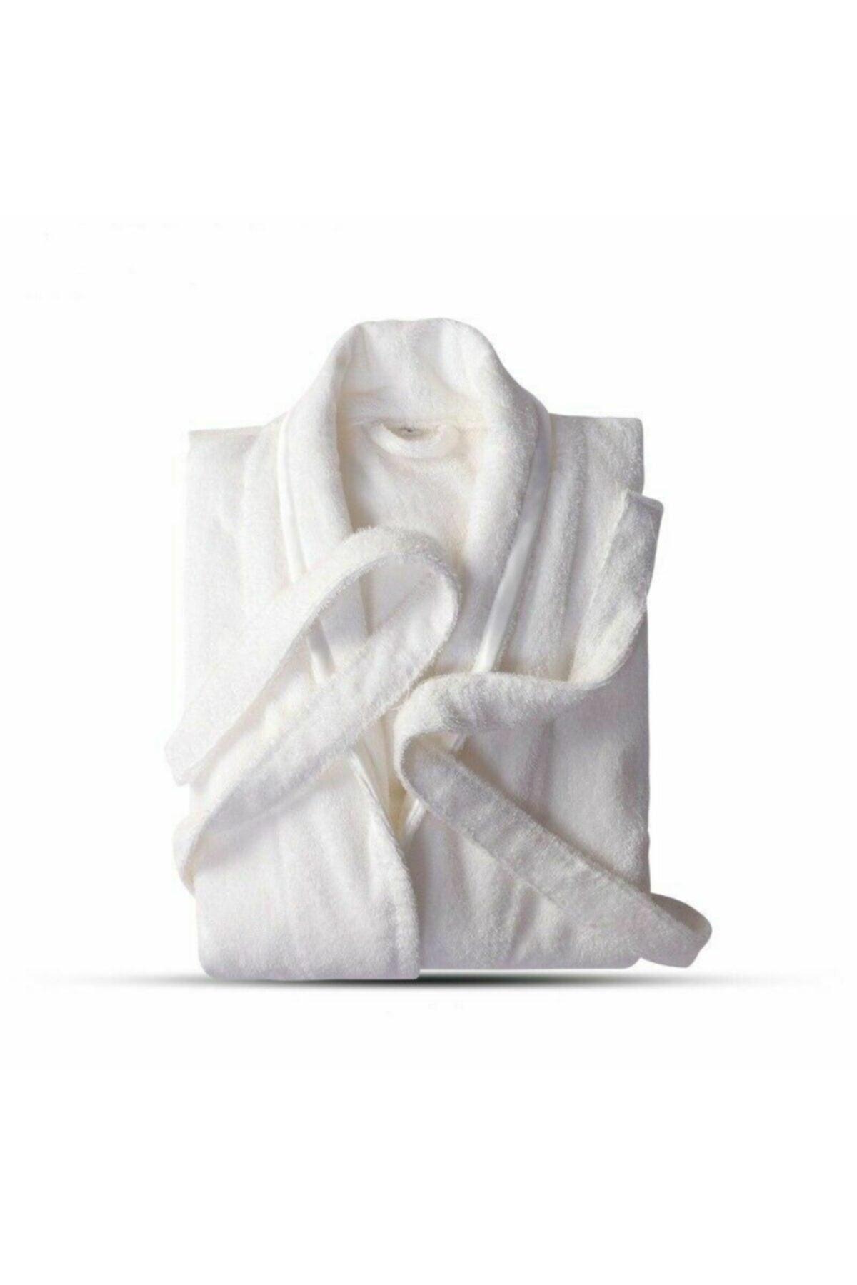 Soft Textured White Bathrobe 100% Cotton - Swordslife