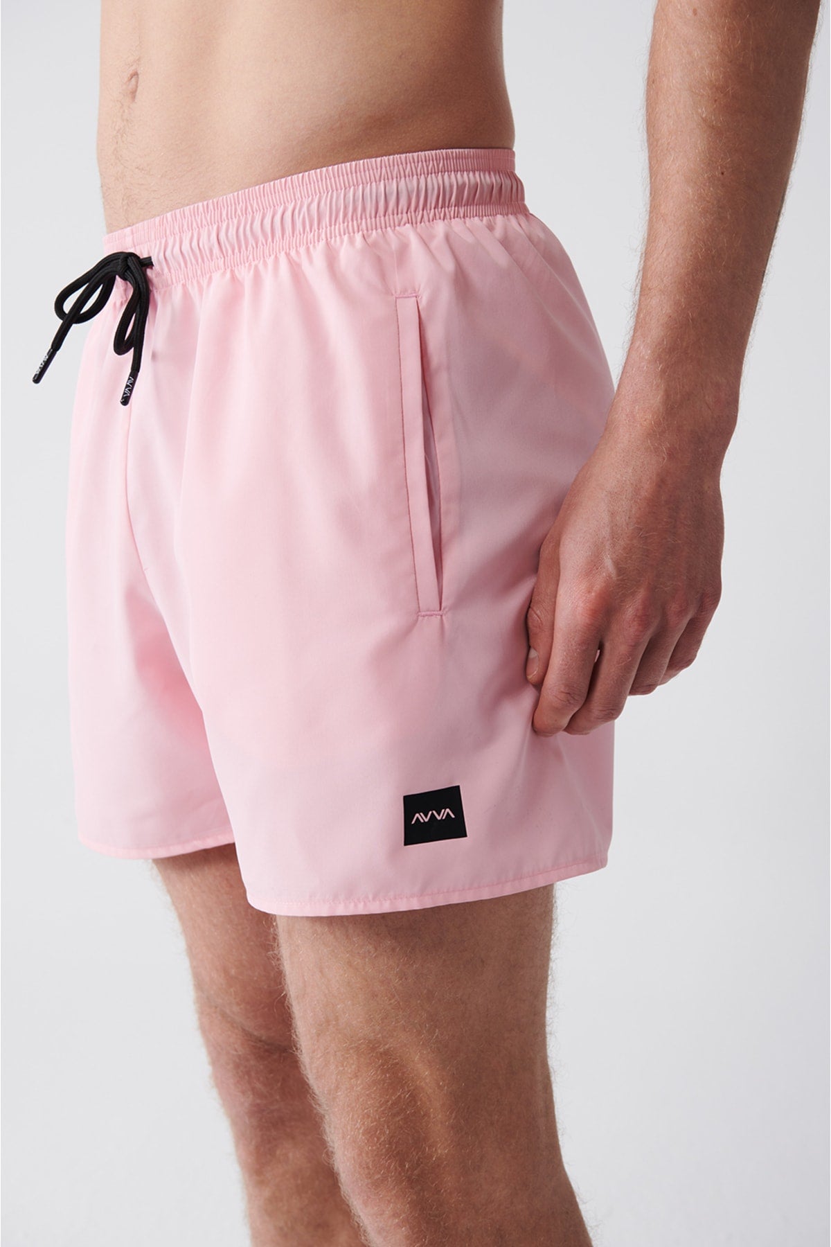 Men's Light Pink Quick Dry Standard Size Straight Swimwear Marine Shorts E003801