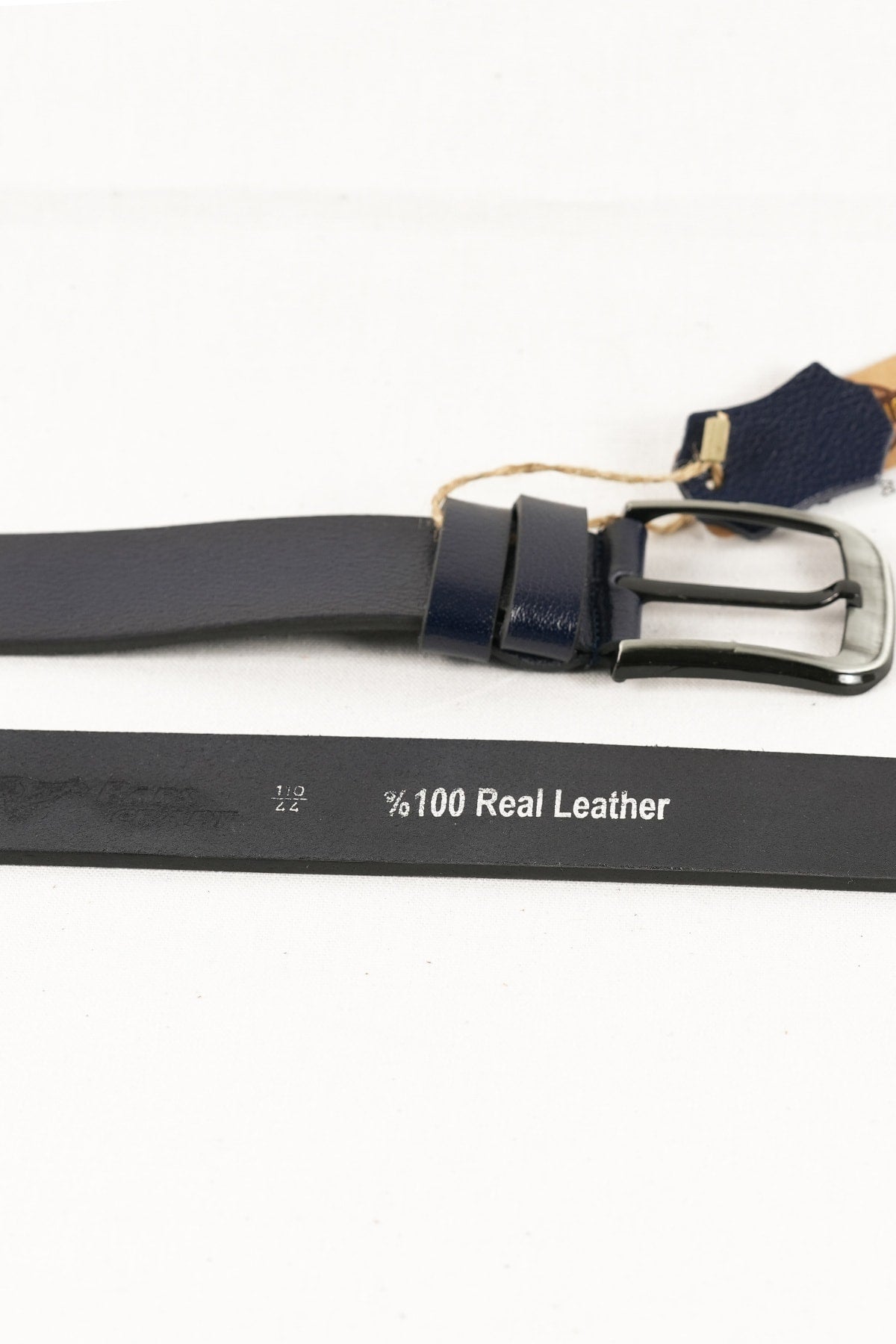 Genuine Buffalo Leather Men'S Belt 4.5 Cm Navy Blue Jeans Sport Belt