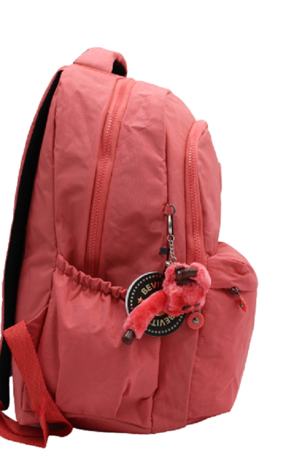 Crinkle Fabric Unisex Salmon School Backpack 2200