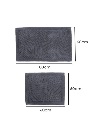 Geometric Pattern Set of 2 Bath Mats Set 100% Natural Cotton Mat Closet Set - Swordslife