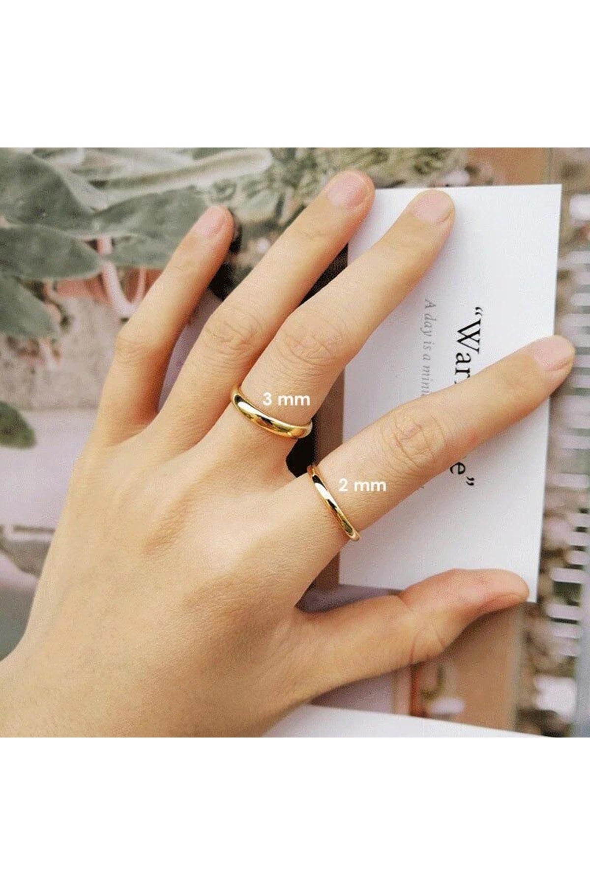 3Mm Thin Curved Shiny Steel Wedding Band Ring Cl27
