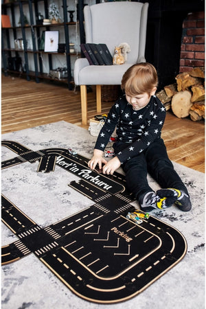 Toy Vehicle Track (X-Large) -Educational And Fun Road Construction Wooden Toy - Highway Puzzle