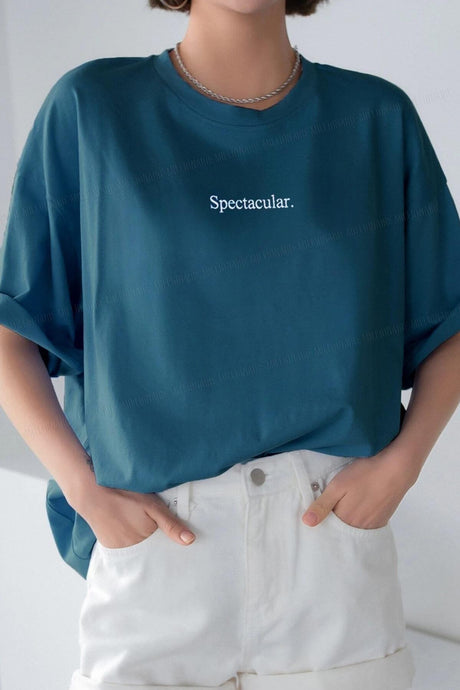 Spectacular Petrol Green Oversize Salas Boyfriend Women's T-shirt - Swordslife