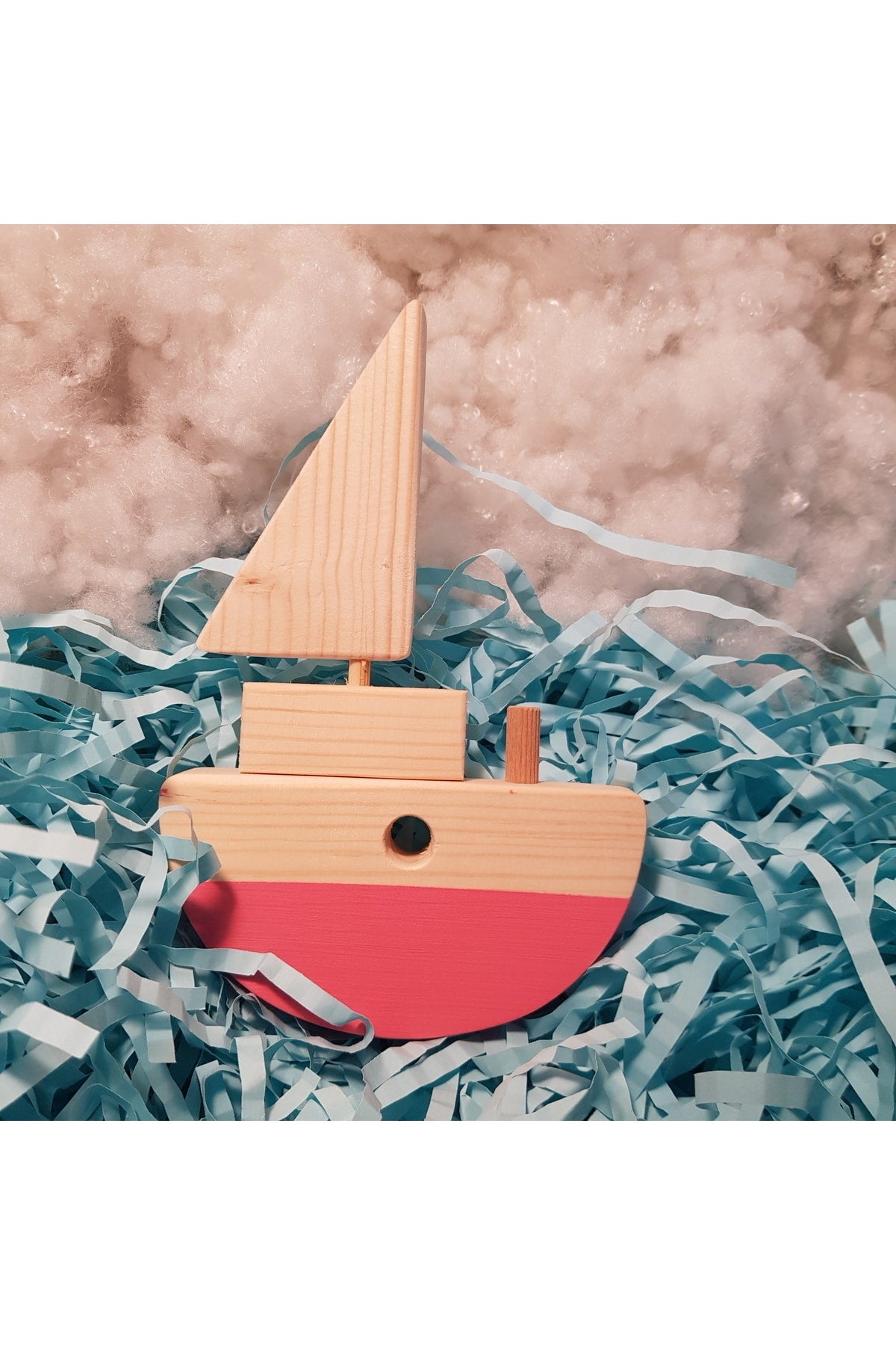 Handmade Wooden Toy Baby Ship Children's Imagination Gift Toy