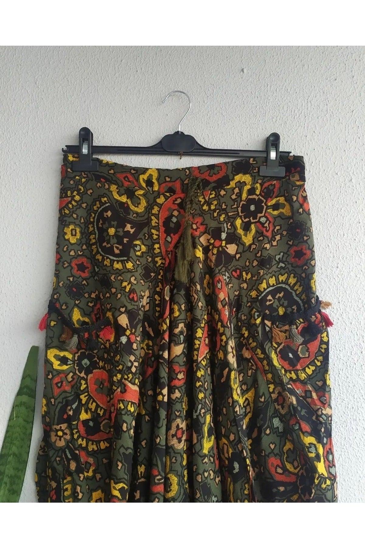 Khaki Patterned Shalwar Model Authentic Skirt - Swordslife