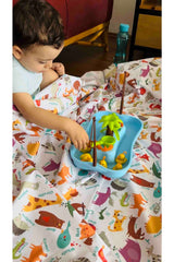 Zoo, 150x150 Cm Waterproof, Floor/Table Cover, For Activity, Food And Play, Eco-Friendly And Environmentally Friendly,