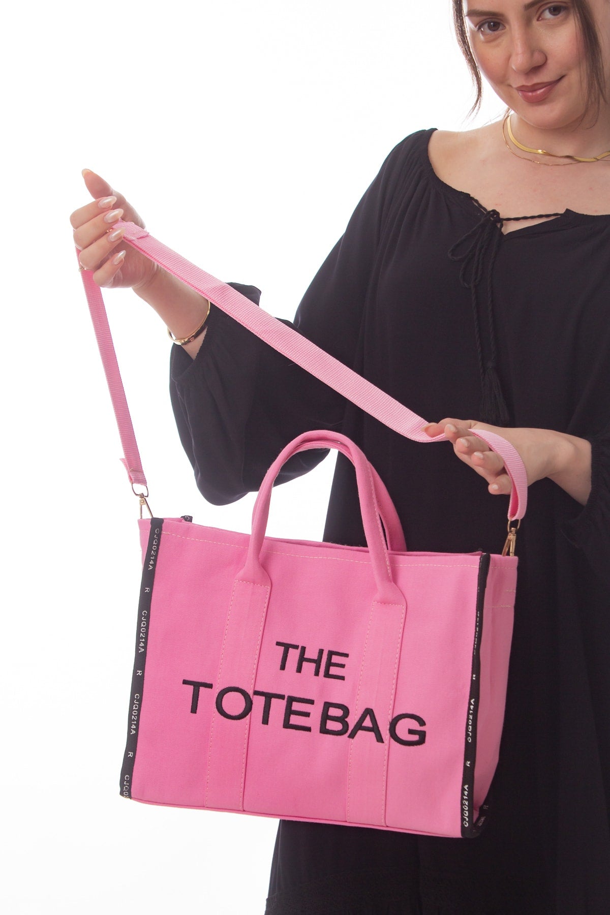 Women'S Pink Tote Bag Long Strap Bag And Shoulder Bag
