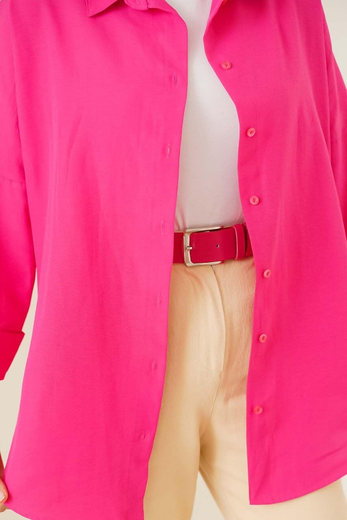 Oversize Basic Shirt Fuchsia - Swordslife