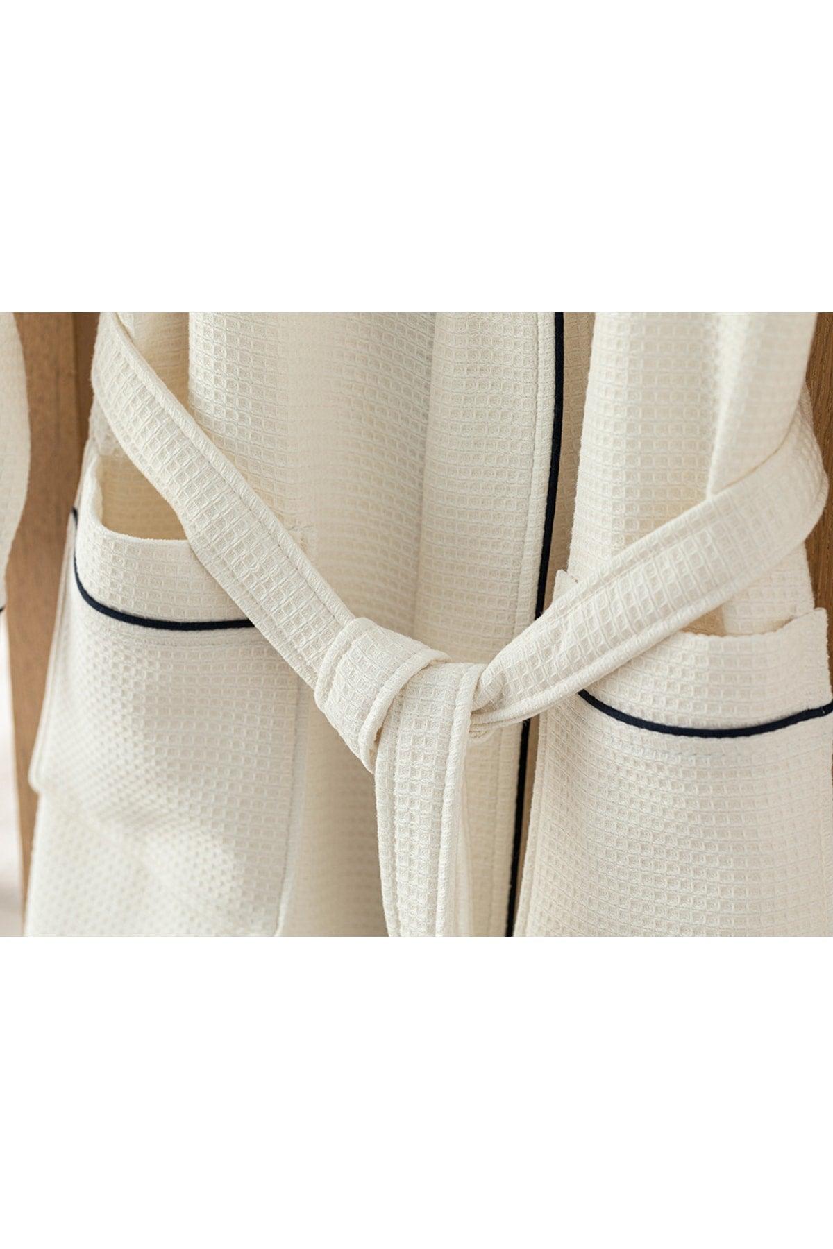 Thin Single Face Pique Shawl Collar Bathrobe L-xl White - Swordslife