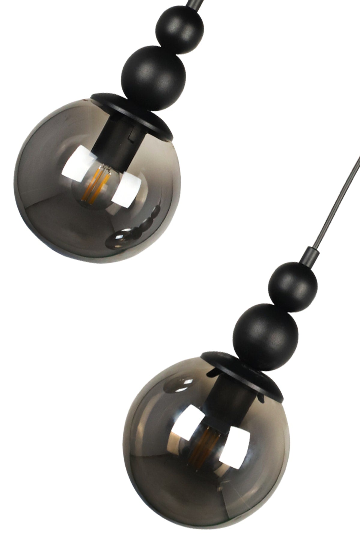 Infinite 2nd Chandelier Black Smoked Glass