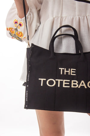 Women'S Black Striped Tote Bag Long Strap Bag And Shoulder Bag