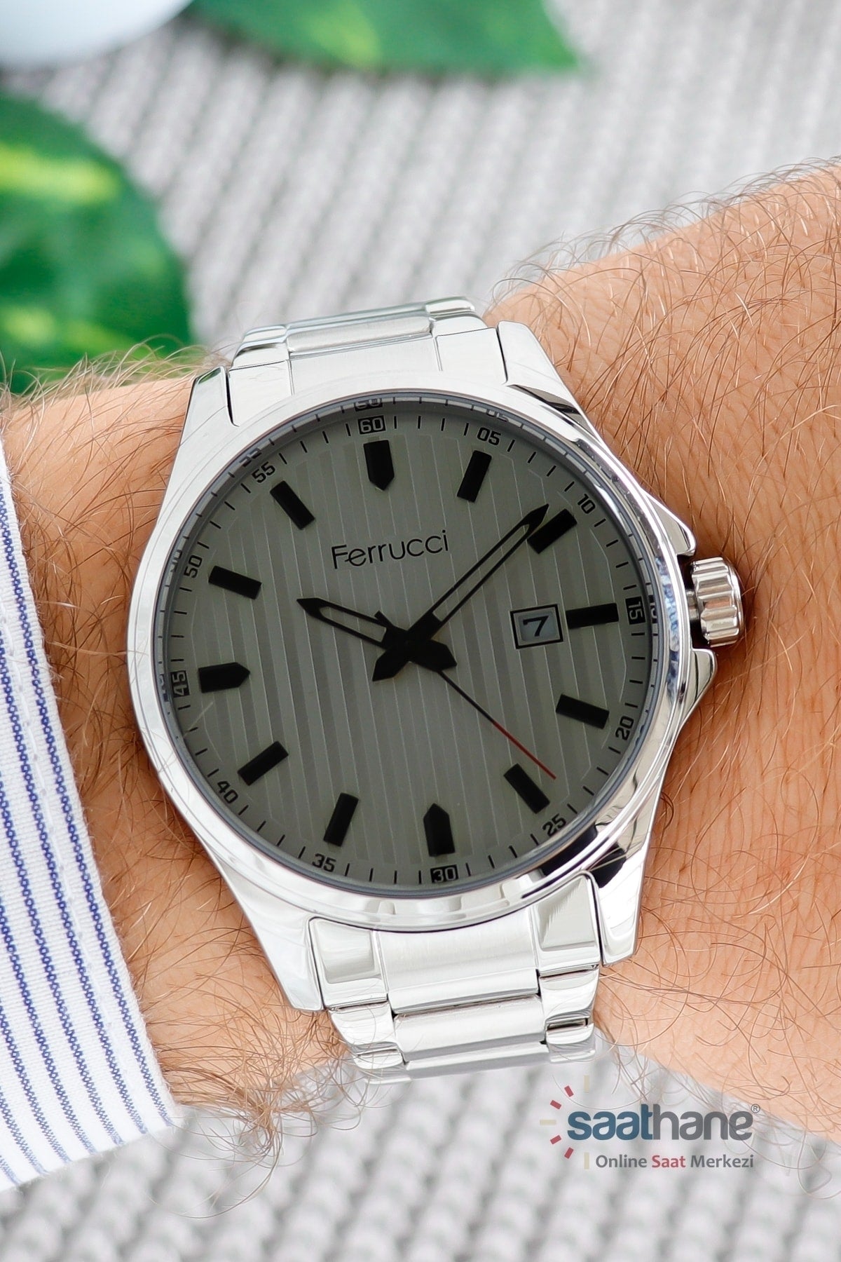 Men'S Calendar Steel Wristwatch 178045