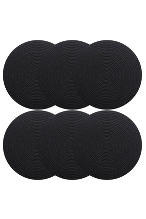 Carnival Black Jute Placemat 2 Pack Knitted Straw Base - Swordslife