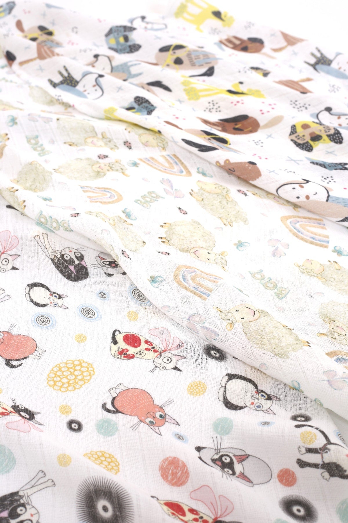 Digital Printed 6 Piece Multi-Purpose Muslin Cover Set - 75X75 Cm