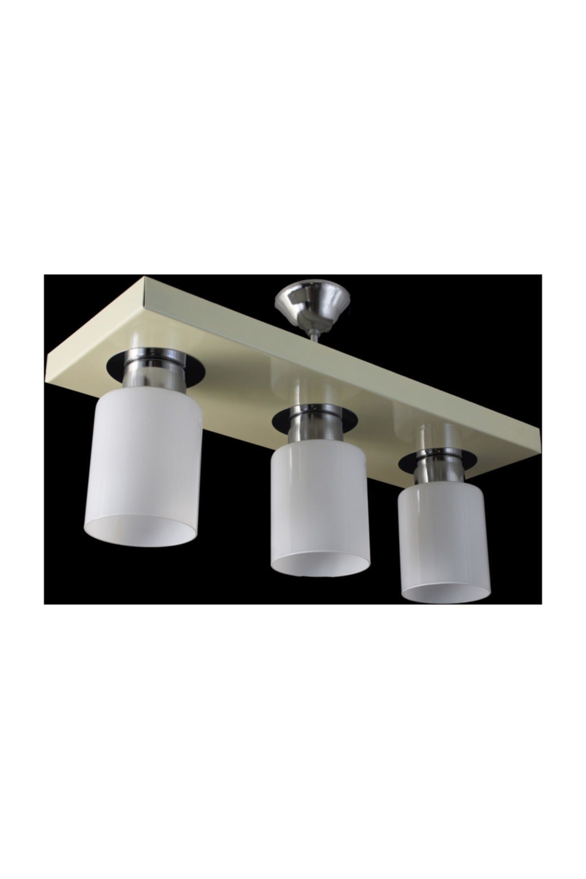 Triple Modern Sports Model Rectangular Tray Cream Chandelier