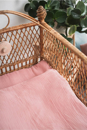 Muslin Baby Duvet Cover Set 70X110 Cm 100% Organic Cotton (Crincle Muslin) +15 Cm Bed Height