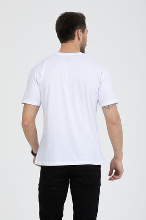 Men'S Printed T-Shirt Regular Fit White