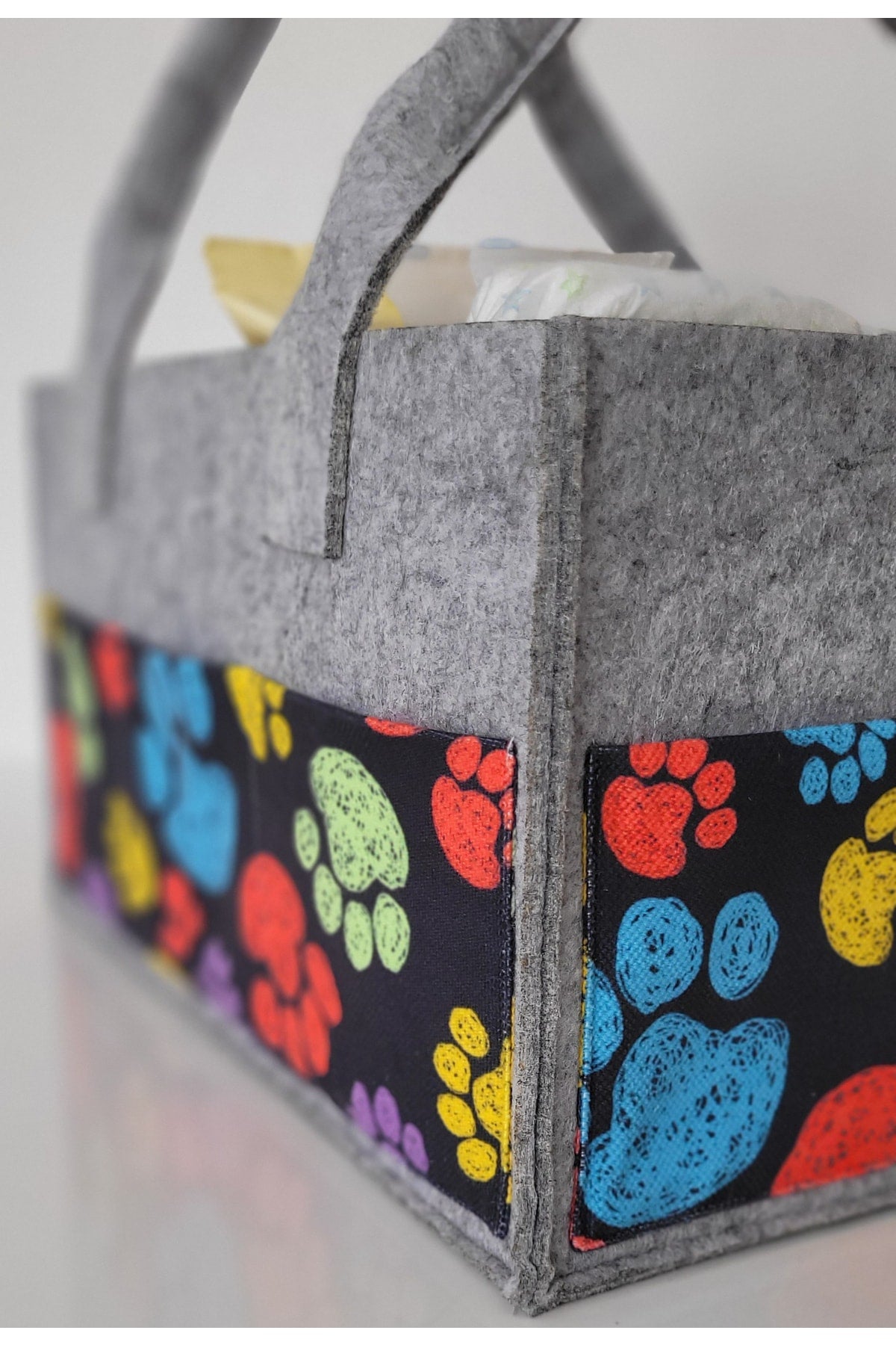 Handmade Multi-Purpose Felt Mother Baby Care And Organizer Bag Functional Organizer With Lid