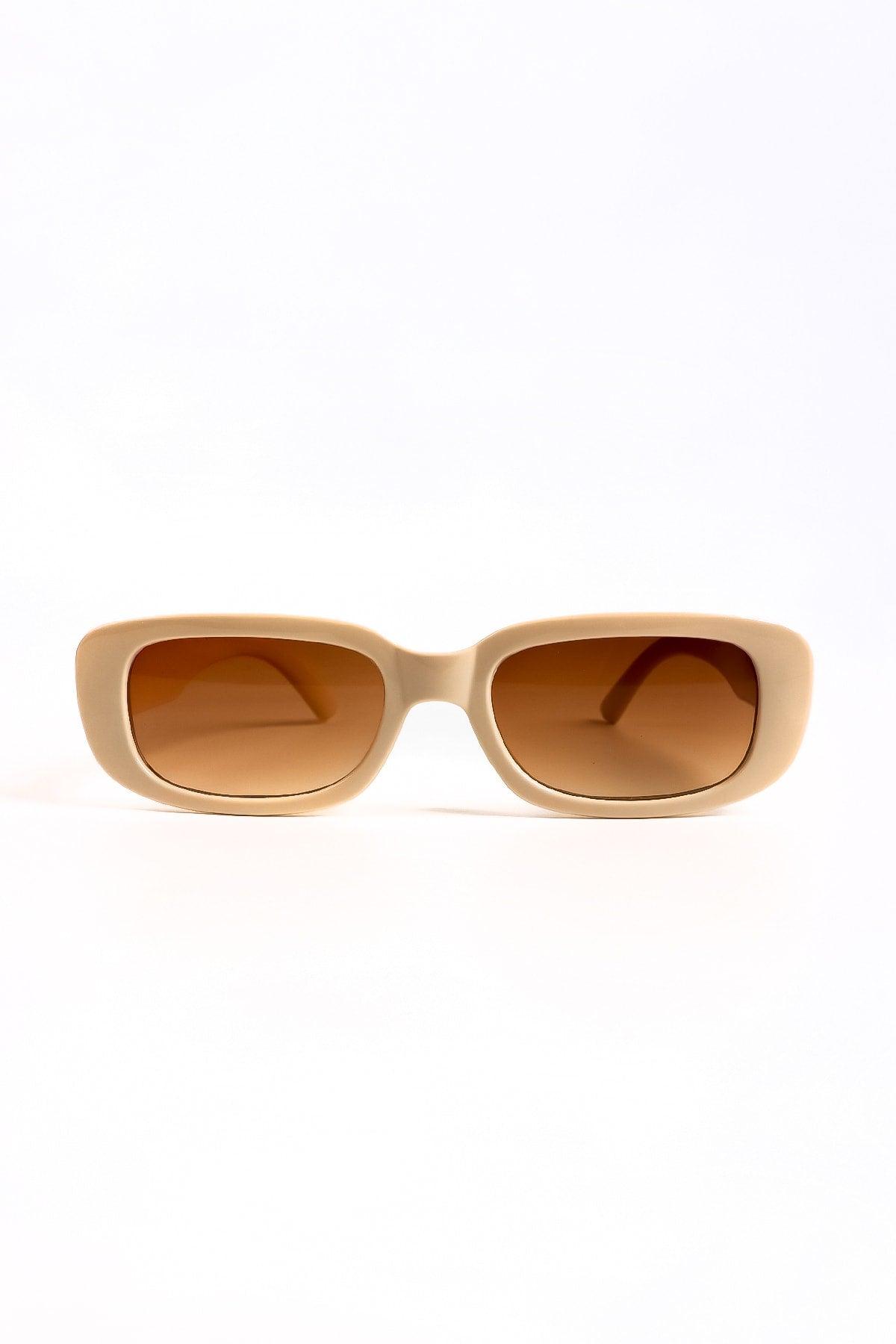 Chunky Cream Brown Sunglasses - Swordslife