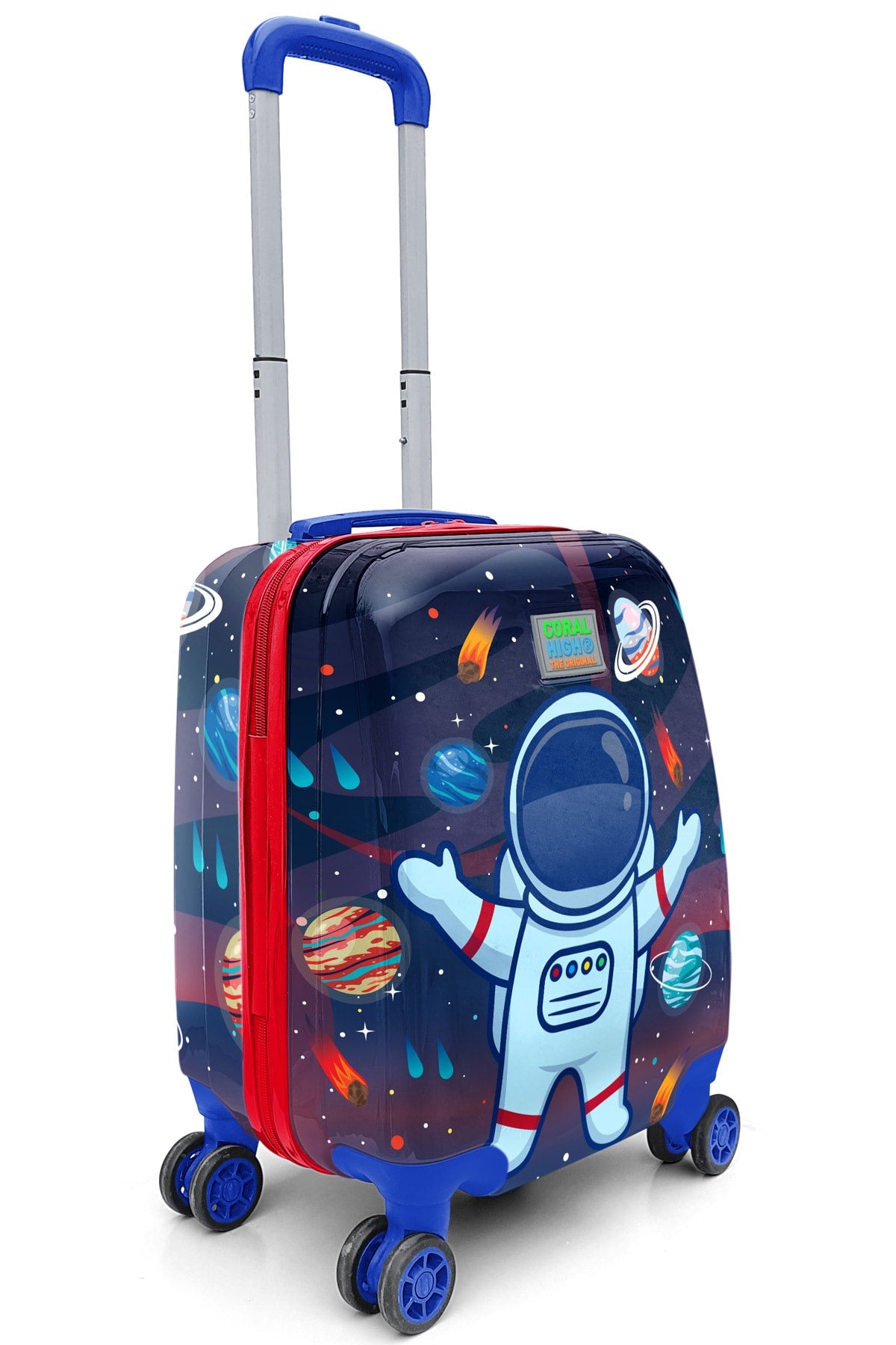 Kids Saks Blue Astronaut Patterned Child Suitcase 16743