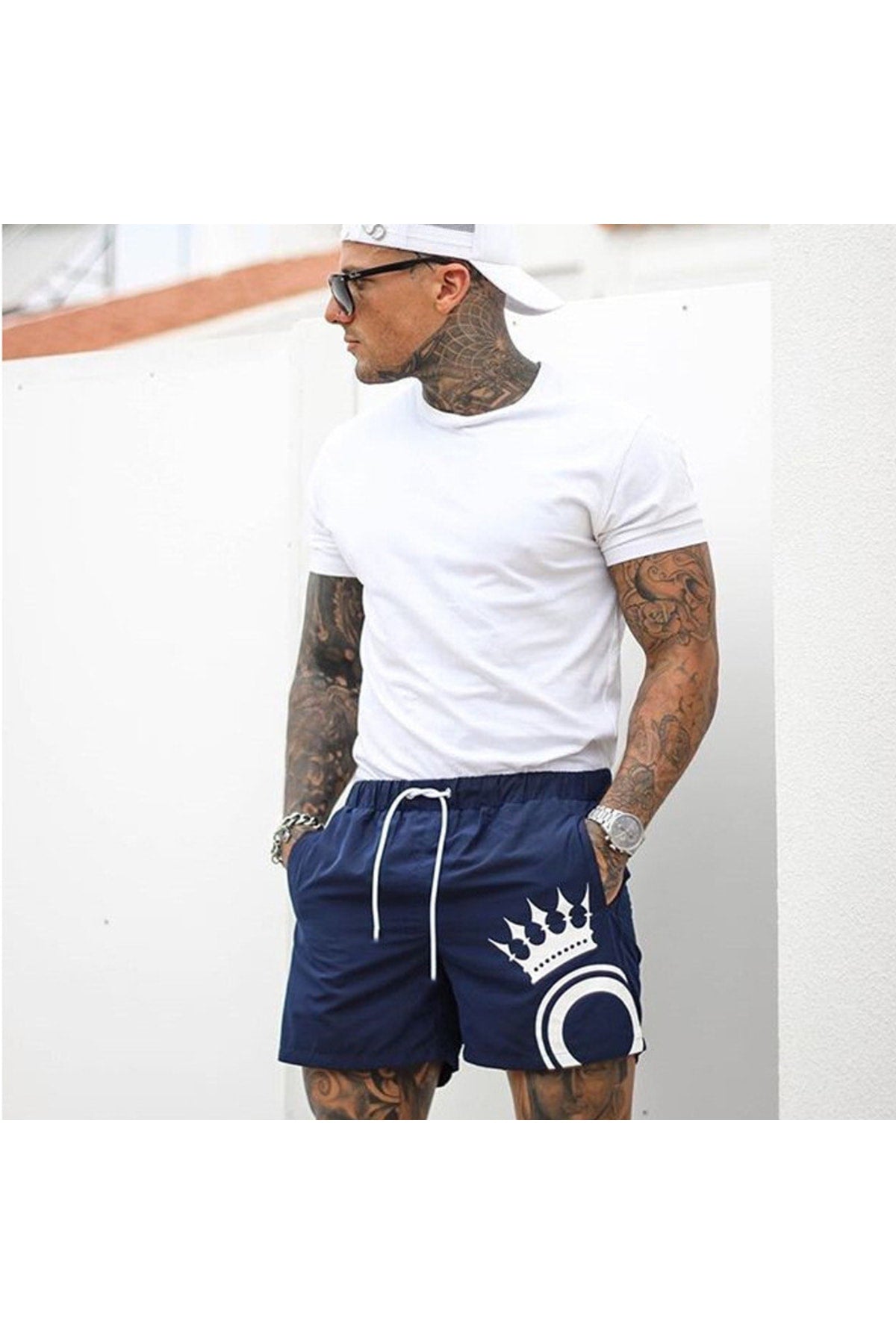 Men's Printed Standard Size Marine Shorts