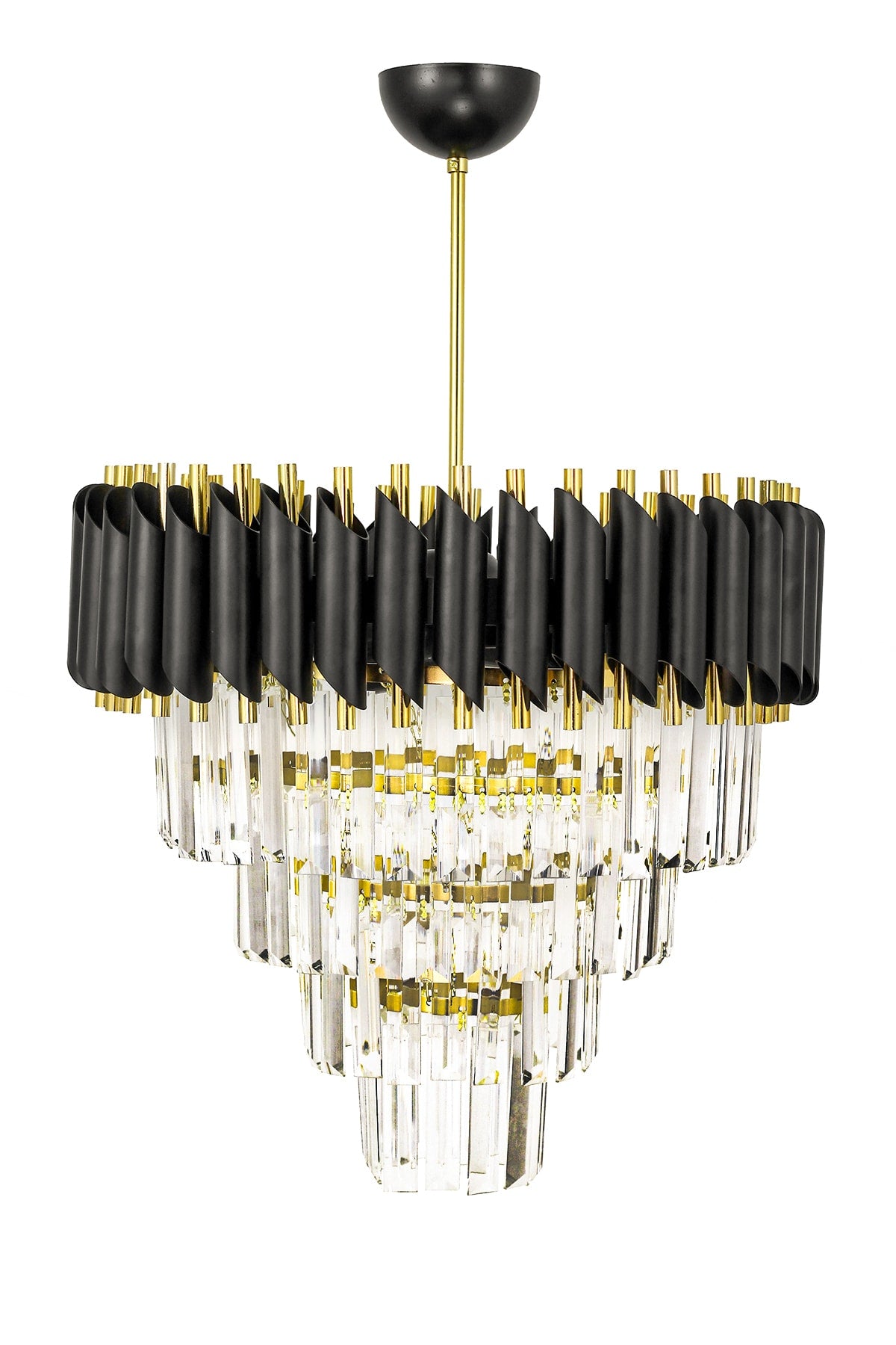 Palmira 45' Crystal Stone Luxury Chandelier - (BLACK-GOLD)