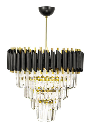 Palmira 45' Crystal Stone Luxury Chandelier - (Black-Gold)