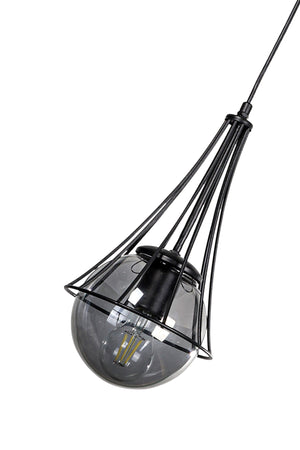 Lapis Single Black-Smoked Glop Glass Chandelier