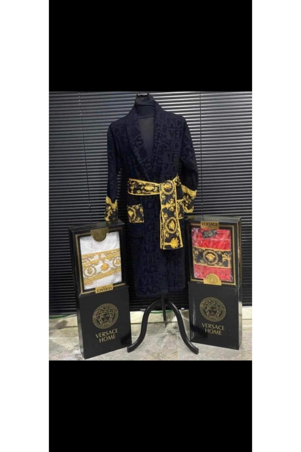 Versace Home Unisex Bathrobe Navy - Swordslife