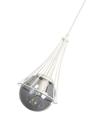 Lapis Single White-Smoked Glop Glass Chandelier