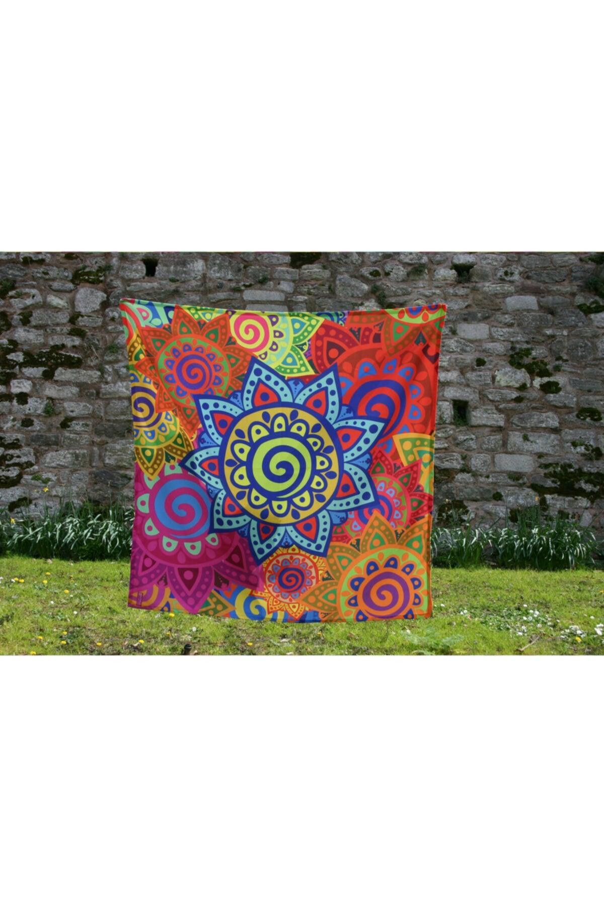 Colorful Mandala Pattern Yoga Picnic Sofa Table Beach Wall Cover - Swordslife