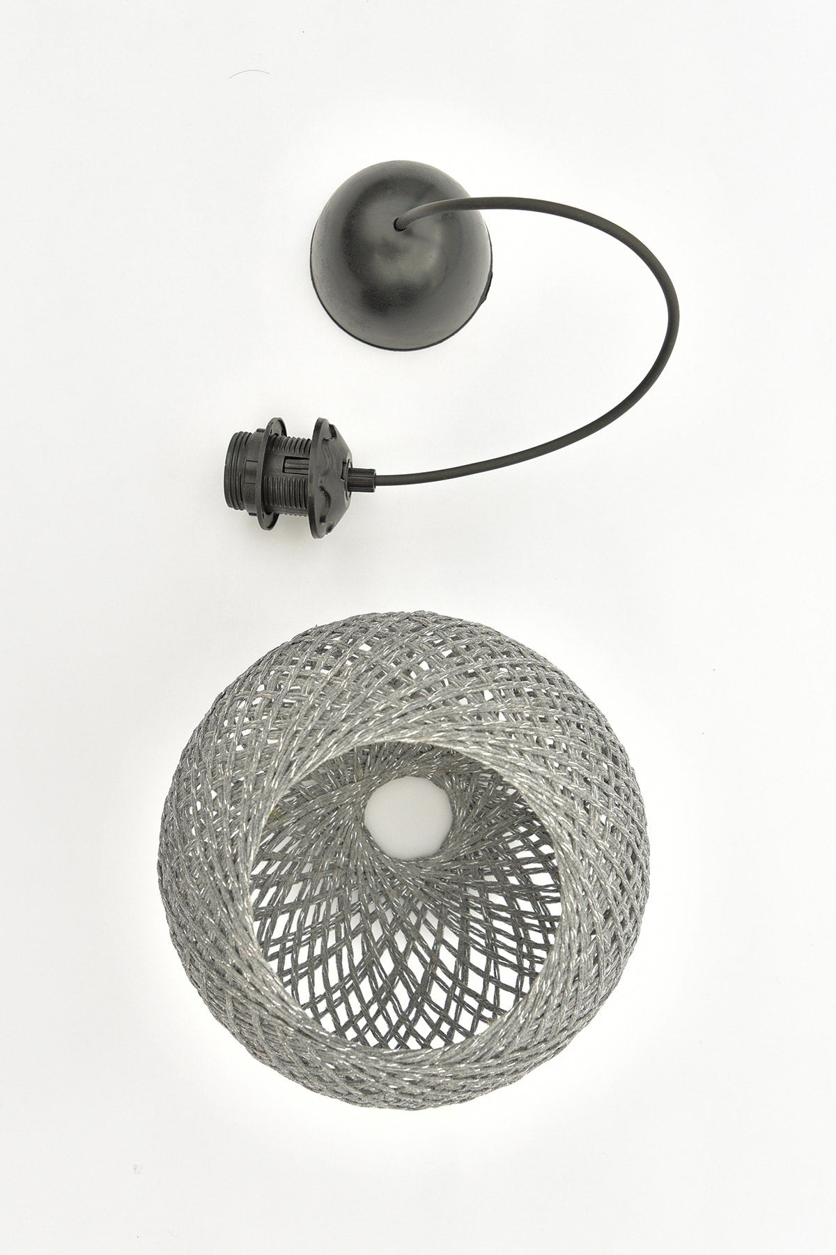 Balle Smoked Pendant Lamp Ball Chandelier Black Cable