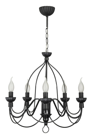 Calista 5-Piece Black Chandelier