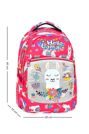 Set Of 3, Llama Patterned Patterned Primary School Bag Lunch Box Pen Holder