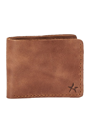 Men'S Brown 100% Genuine Leather Wallet Keychain