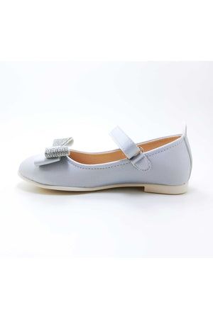 Girl'S Stone Bow Satin Orthopedic Flats(26-35 Num.)