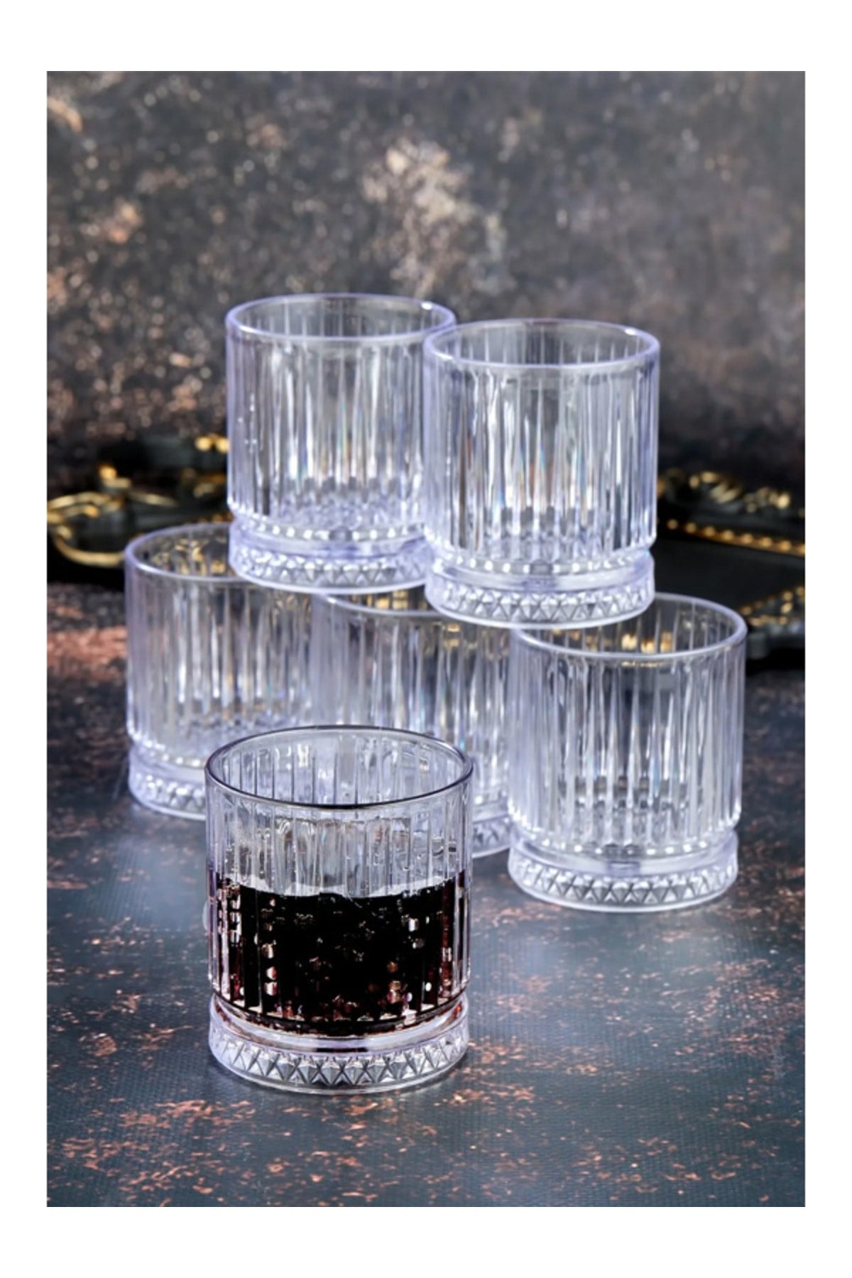 Elysia Mika Set Of 6 200 Ml Crystal Soft Drink Water Glasses