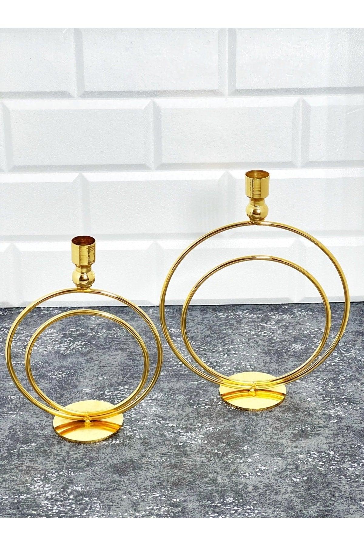 Alvina Gold Plated Double Candlestick - Swordslife