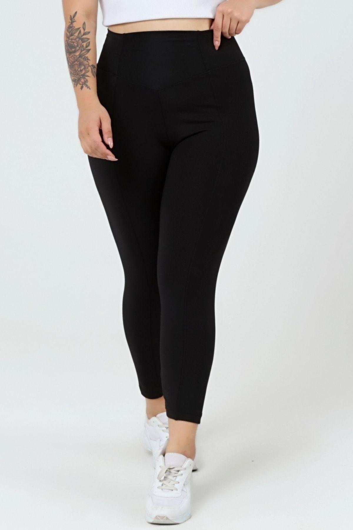 Plus Size Comfort Model High Waisted Sports & Daily Leggings with Contouring Slimming Corset - Swordslife