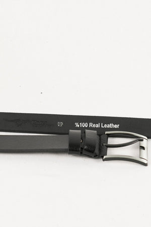 Genuine Buffalo Leather Men'S Belt 4.5 Cm Black Jeans Sport Belt