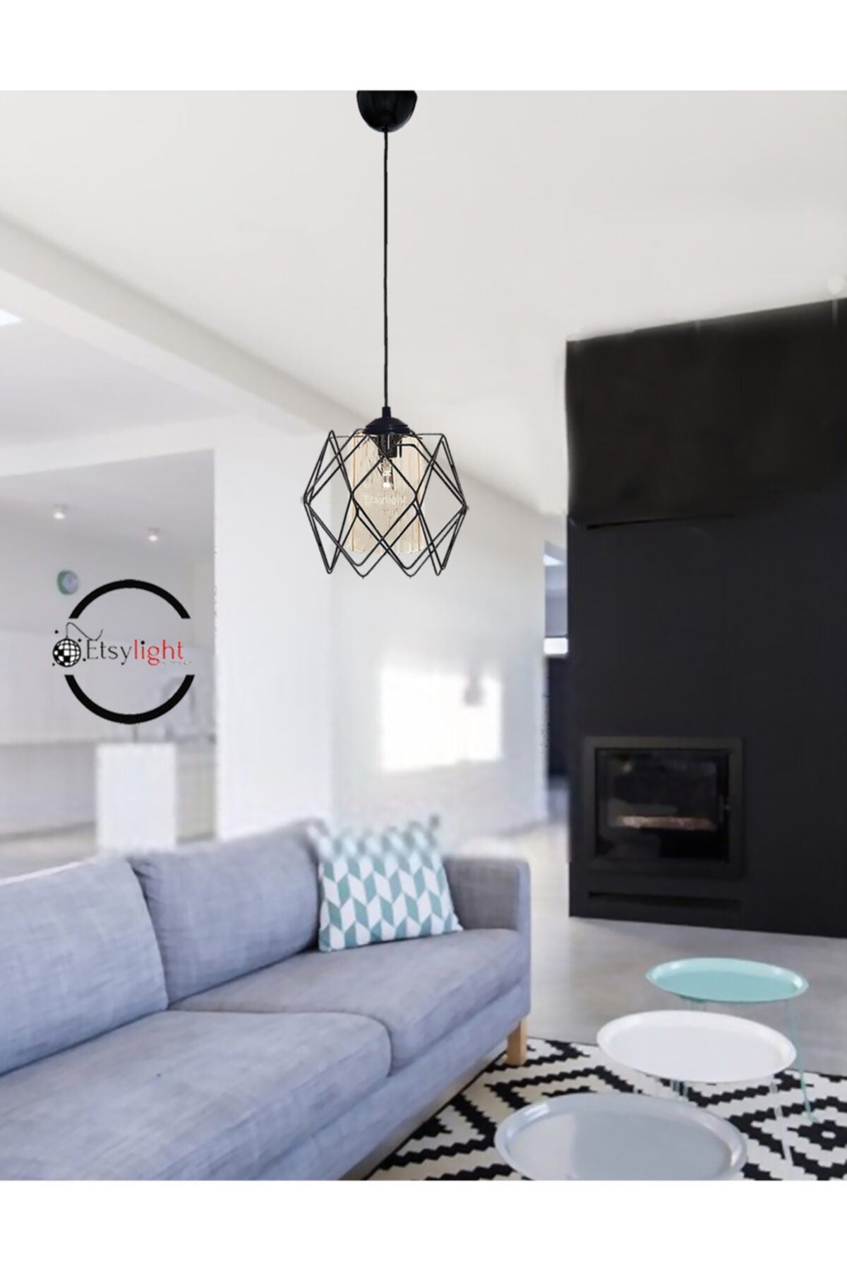 3 Koza One Glass Living Room, Kitchen Pendant Chandelier