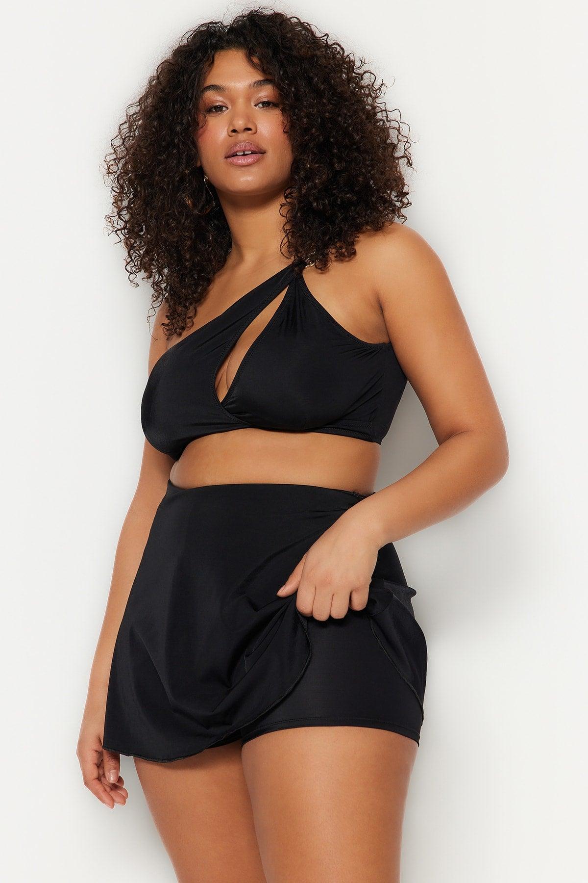 Black Short Skirt Bikini Bottom TBBSS23CR00015 - Swordslife