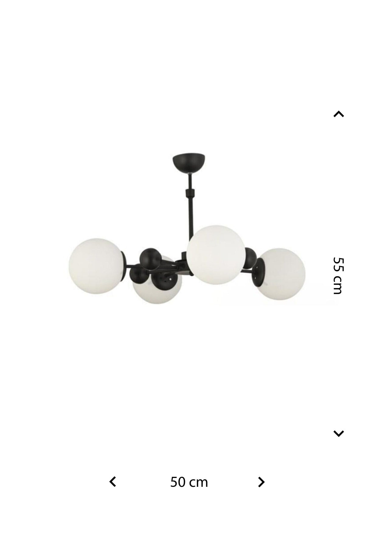 Nairobi 4-Piece Black Case White Globe Glass Chandelier